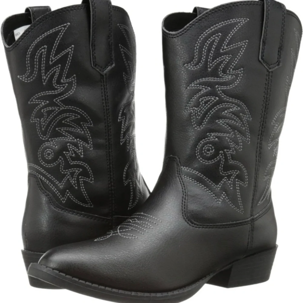 New Deer Stags Ranch Western boots black, size 5M new with box